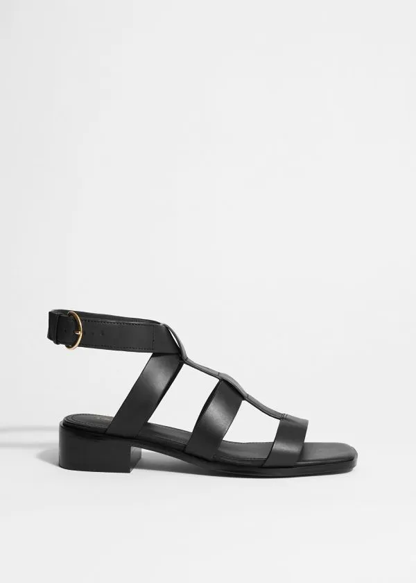 Women Sandals and Other Stories AnkleStrap Leather Sandals Black