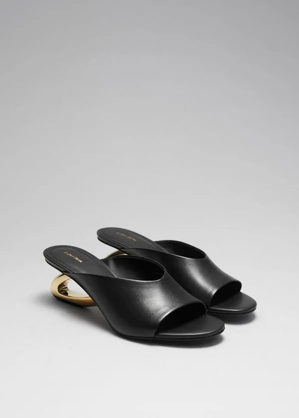 Women Sandals and Other Stories Golden Heel Mules Black