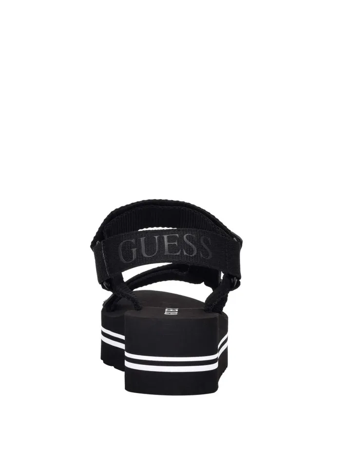 Women Sandals GUESS Avin Platform Sport Sandals Black Multi