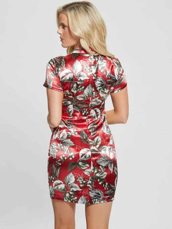 Women Sandra Printed Satin Dress Coachwood Estate Print Dresses and Jumpsuits GUESS Women Sandra Printed Satin Dress Coachwood Estate Print Dresses and Jumpsuits GUESS
