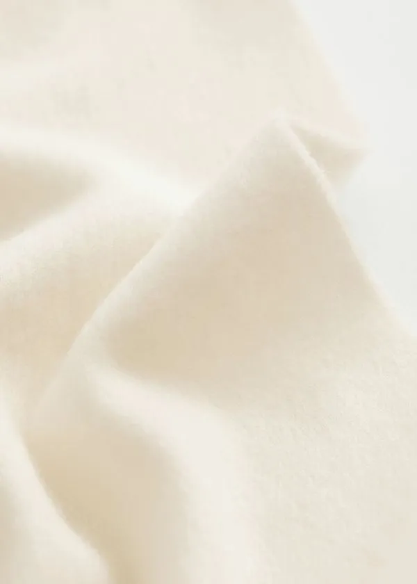Women Scarves and Other Stories Fringed Wool Blanket Scarf Cream