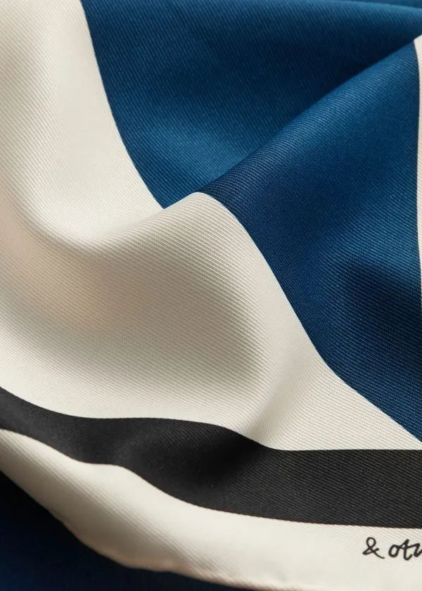 Women Scarves and Other Stories TwoTone Scarf Dark Blue Women Scarves and Other Stories TwoTone Scarf Dark Blue