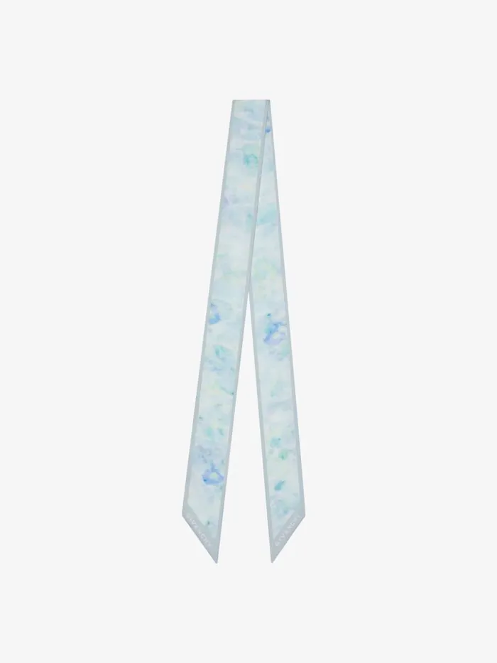 Women Scarves Givenchy Printed Bandeau In Silk Greyish Green
