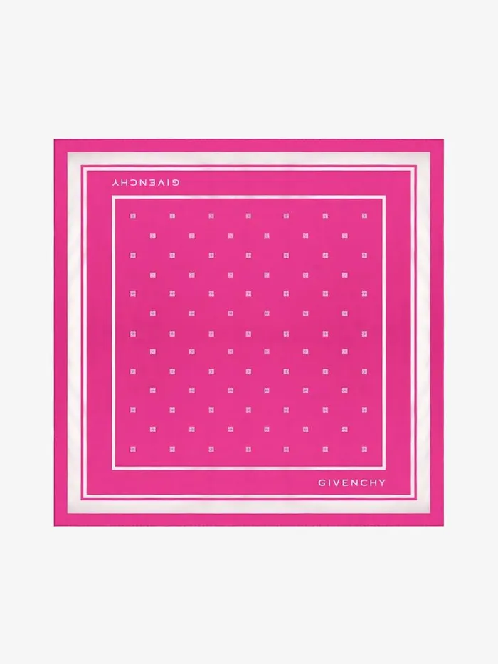 Women Scarves Givenchy Square In 4G Silk Dark Pink