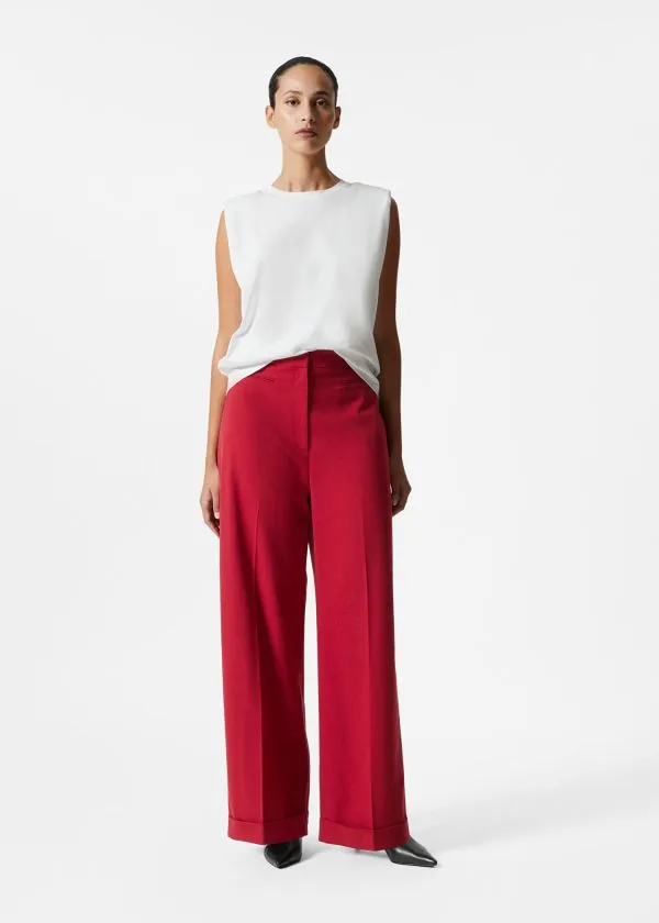 Women Sets and Suits and Other Stories HighWaisted Tailored Trousers Red