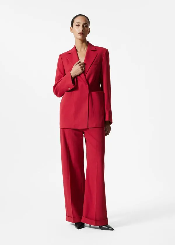Women Sets and Suits and Other Stories HighWaisted Tailored Trousers Red