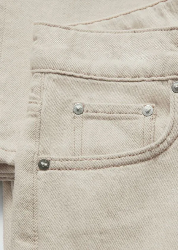 Women Sets and Suits and Other Stories Wide Long Jeans Beige