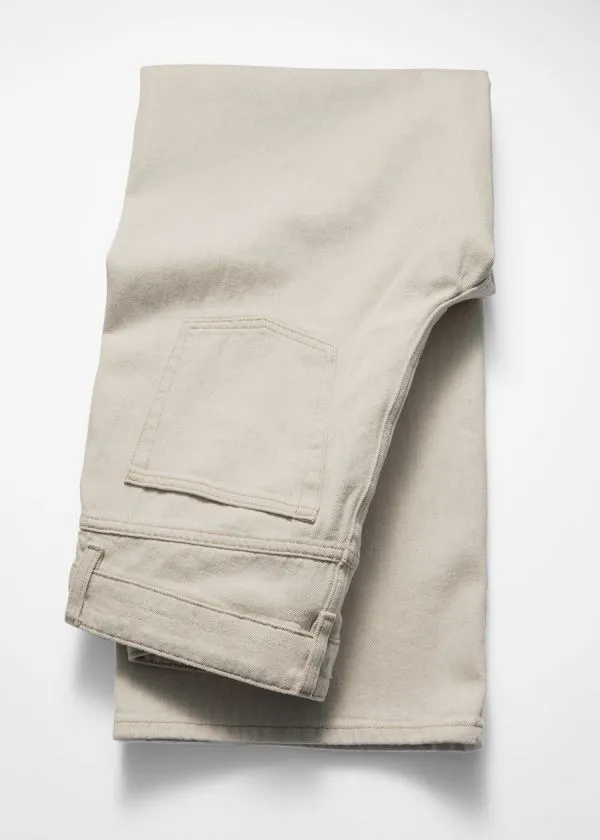 Women Sets and Suits and Other Stories Wide Long Jeans Beige