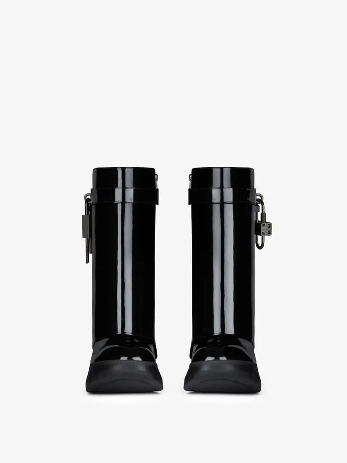Women Shark Lock Givenchy Shark Lock Biker Ankle Boots In Patent Leather Black Women Shark Lock Givenchy Shark Lock Biker Ankle Boots In Patent Leather Black