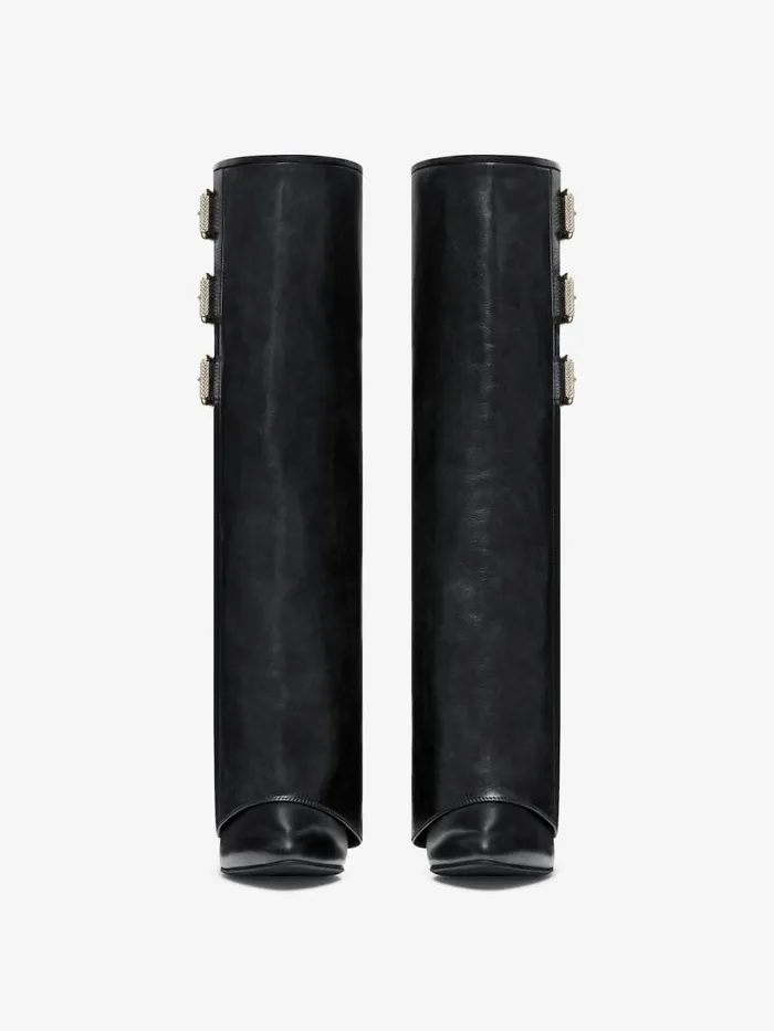 Women Shark Lock Givenchy Shark Lock Buckles Boots In Leather Black Women Shark Lock Givenchy Shark Lock Buckles Boots In Leather Black