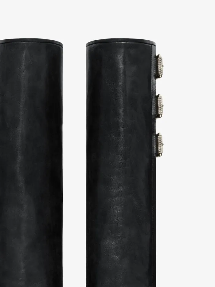 Women Shark Lock Givenchy Shark Lock Buckles Boots In Leather Black Women Shark Lock Givenchy Shark Lock Buckles Boots In Leather Black
