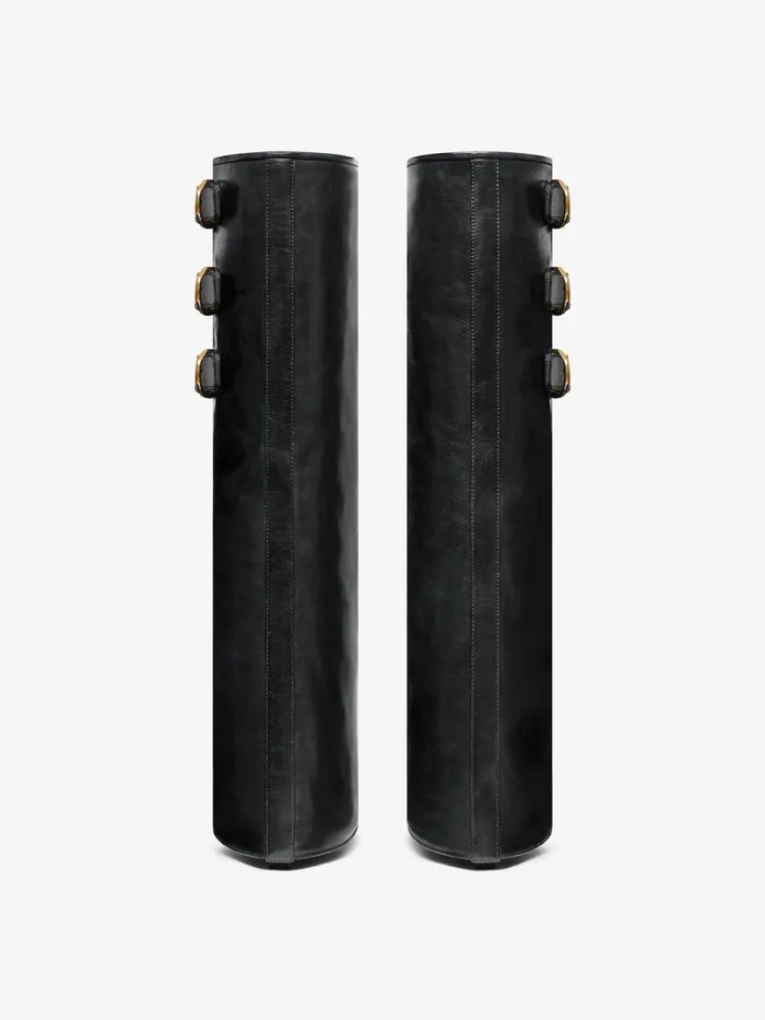 Women Shark Lock Givenchy Shark Lock Buckles Boots In Leather Black Women Shark Lock Givenchy Shark Lock Buckles Boots In Leather Black