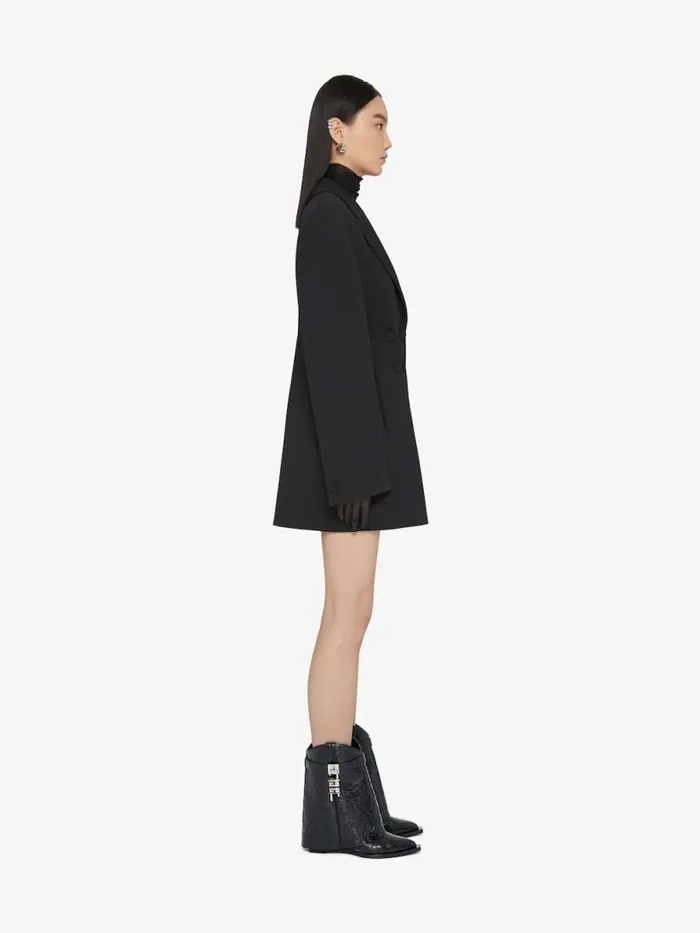 Women Shark Lock Givenchy Shark Lock Cowboy Ankle Boots In Western Leather Black
