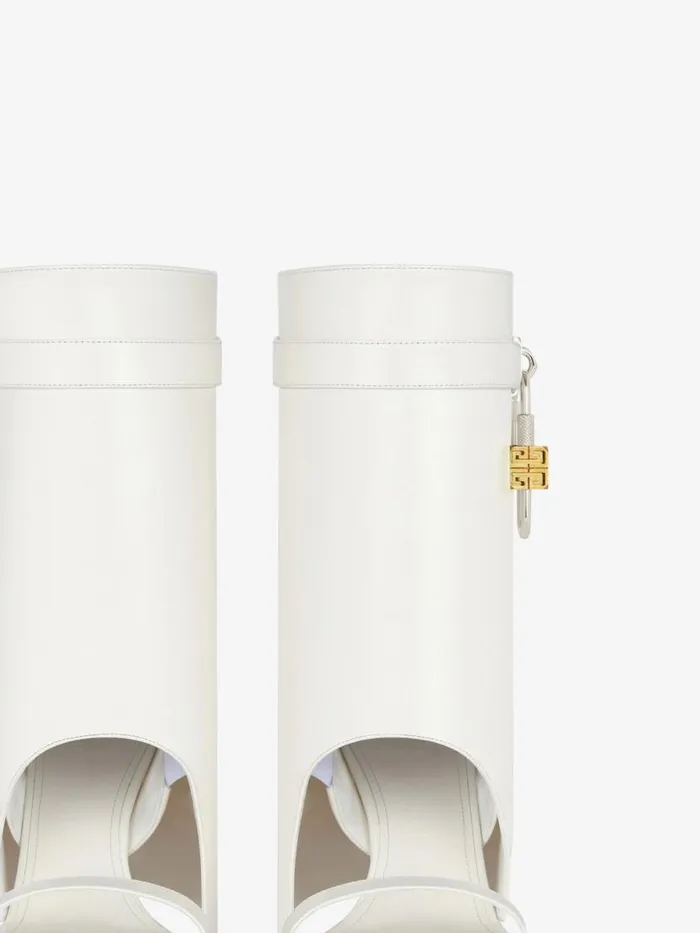 Women Shark Lock Givenchy Shark Lock Sandal Boots In Leather Ivory Women Shark Lock Givenchy Shark Lock Sandal Boots In Leather Ivory