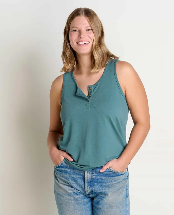 Women Shirts and Tops Toad and Co Piru Henley Tank Silver Pine
