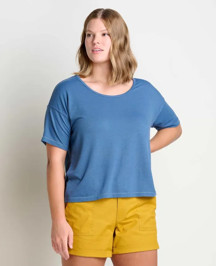 Women Shirts and Tops Toad and Co Piru Short Sleeve Easy Tee Pacific Blue