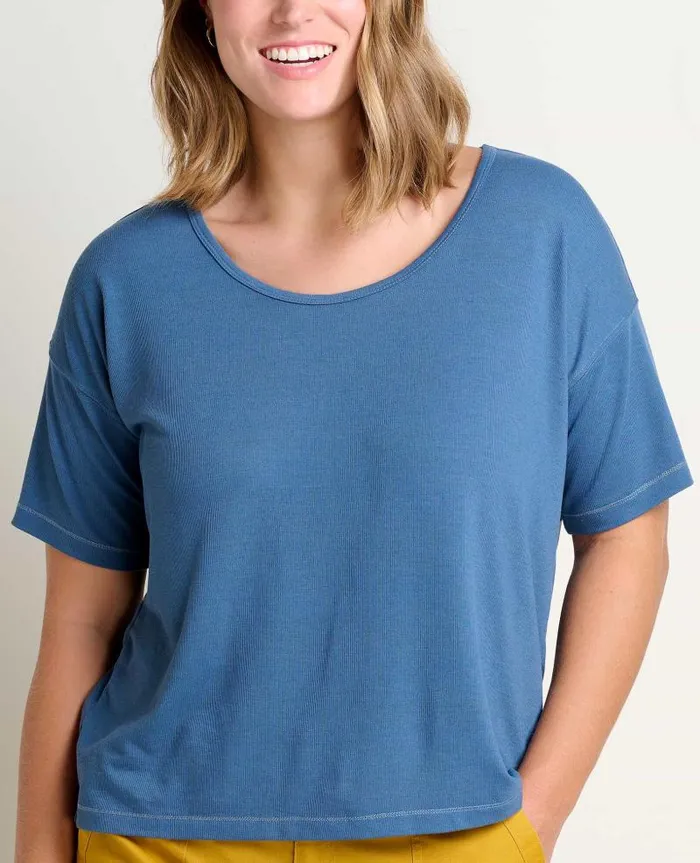 Women Shirts and Tops Toad and Co Piru Short Sleeve Easy Tee Pacific Blue