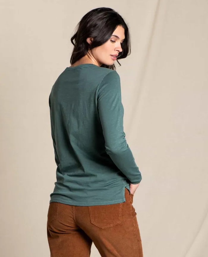 Women Shirts and Tops Toad and Co Primo Long Sleeve Crew Silver Pine