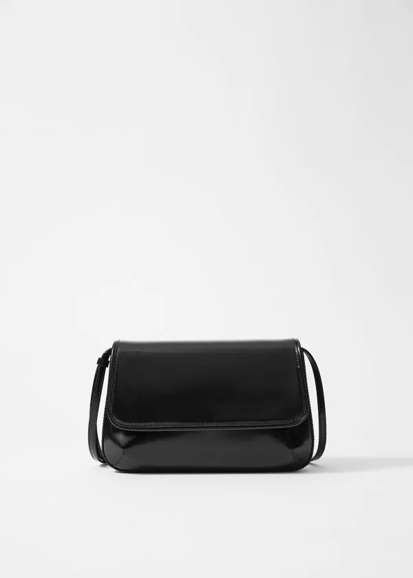 Women Shoulder Bags and Other Stories GlossedLeather Crossbody Bag Black
