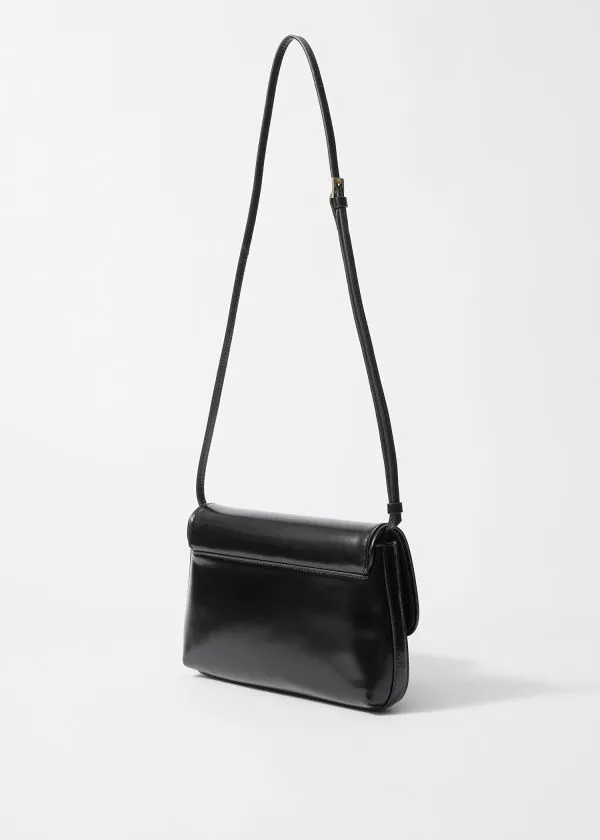 Women Shoulder Bags and Other Stories GlossedLeather Crossbody Bag Black
