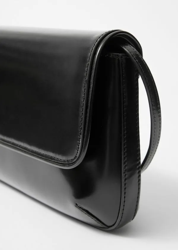 Women Shoulder Bags and Other Stories GlossedLeather Crossbody Bag Black