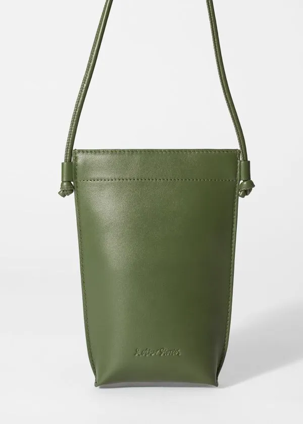 Women Shoulder Bags and Other Stories Leather Phone Pouch Green