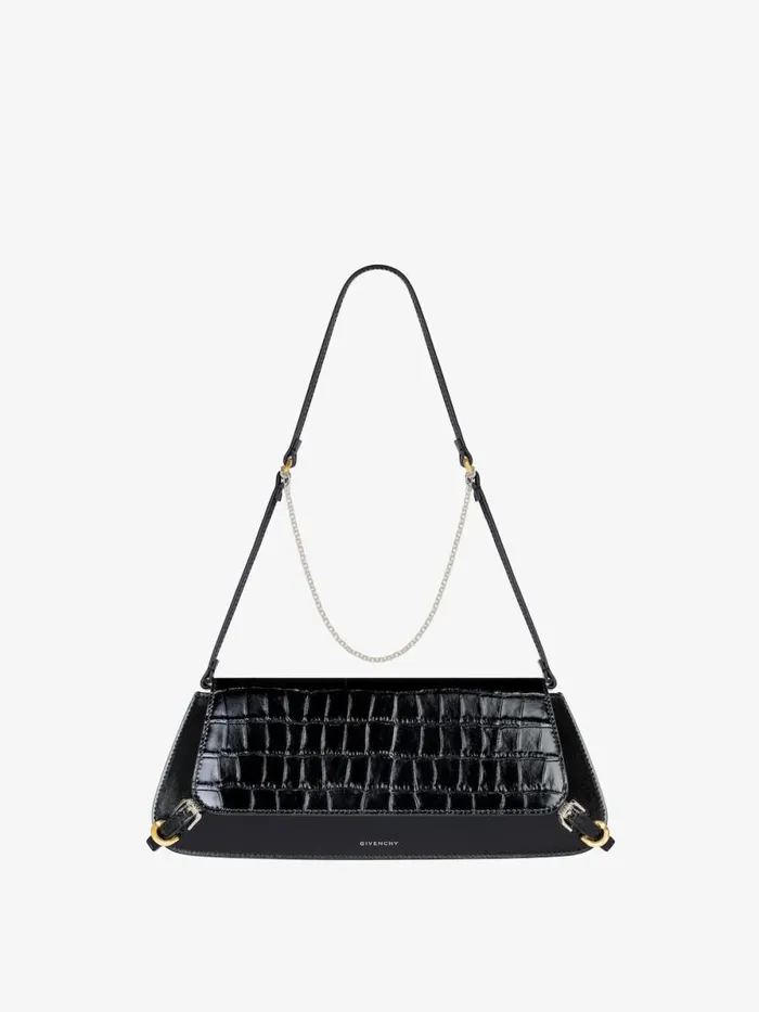 Women Shoulder Bags Givenchy Voyou Clutch Bag In Crocodile Effect Leather Black Women Shoulder Bags Givenchy Voyou Clutch Bag In Crocodile Effect Leather Black