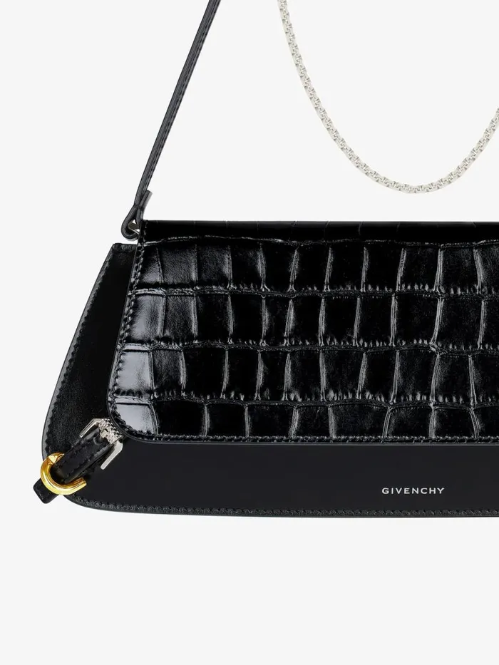 Women Shoulder Bags Givenchy Voyou Clutch Bag In Crocodile Effect Leather Black Women Shoulder Bags Givenchy Voyou Clutch Bag In Crocodile Effect Leather Black