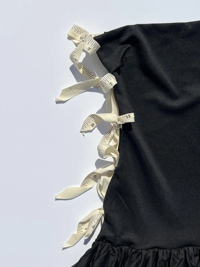 Women Side Bows CutOut Dress Black Measuring Tape Lisa Says Gah Dresses
