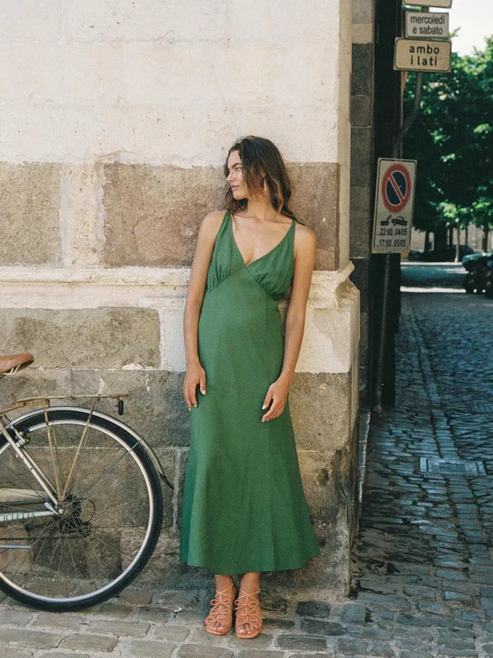 Women Simona Midi Dress Pesto Lisa Says Gah Dresses