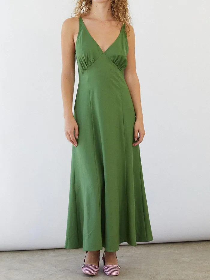 Women Simona Midi Dress Pesto Lisa Says Gah Dresses