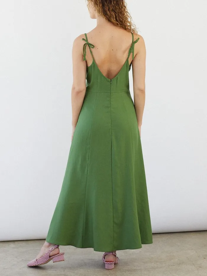 Women Simona Midi Dress Pesto Lisa Says Gah Dresses