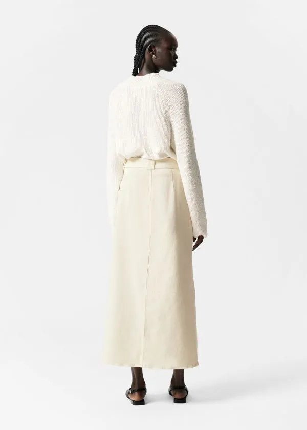 Women Skirts and Other Stories Buttoned Denim Midi Skirt Cream
