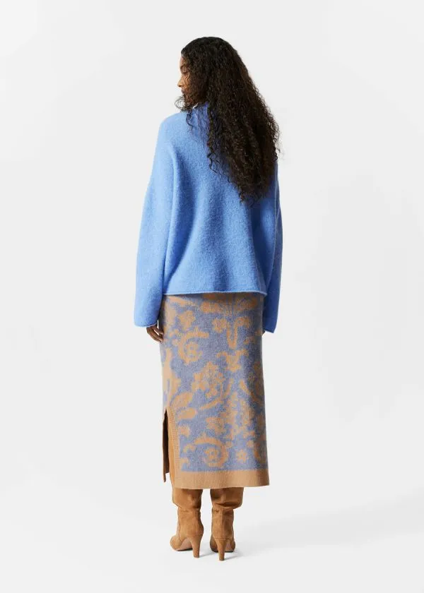 Women Skirts and Other Stories Knitted Jacquard Skirt Green and Floral
