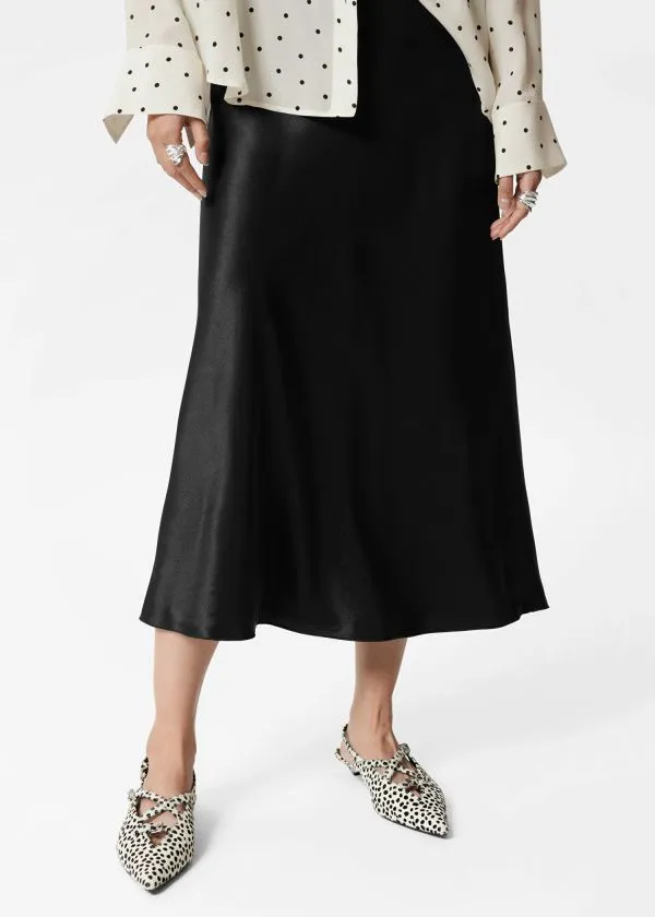 Women Skirts and Other Stories Satin Midi Skirt Black