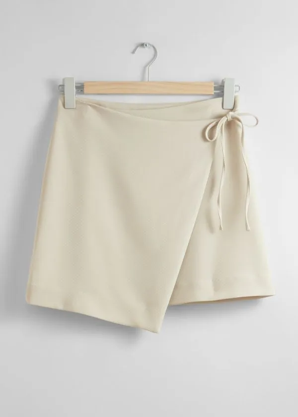 Women Skirts and Other Stories Tailored Mini Wrap Skirt Beige