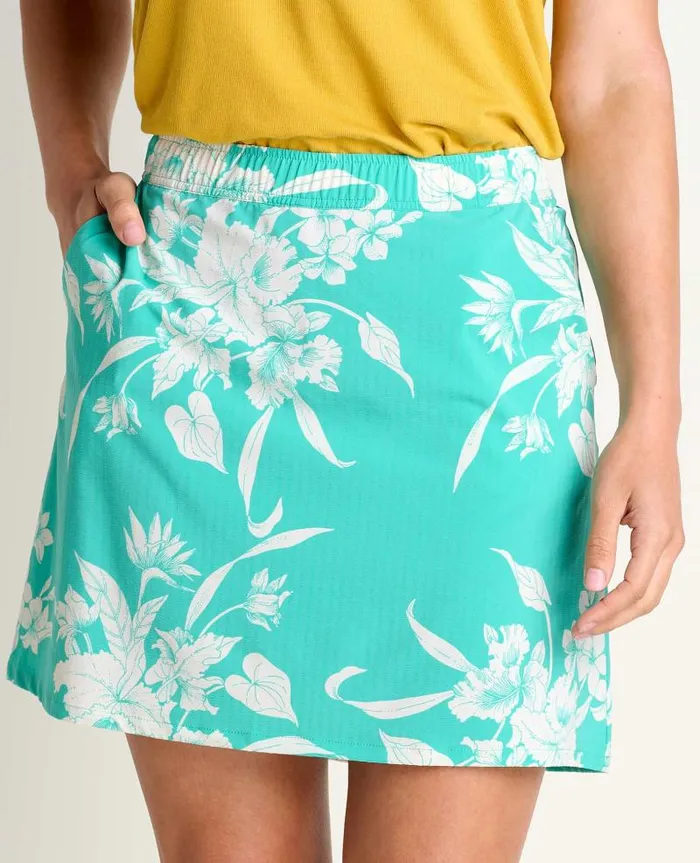 Women Skirts and Skorts Toad and Co Sunkissed Weekend Skort Salt Leaf Texture Print