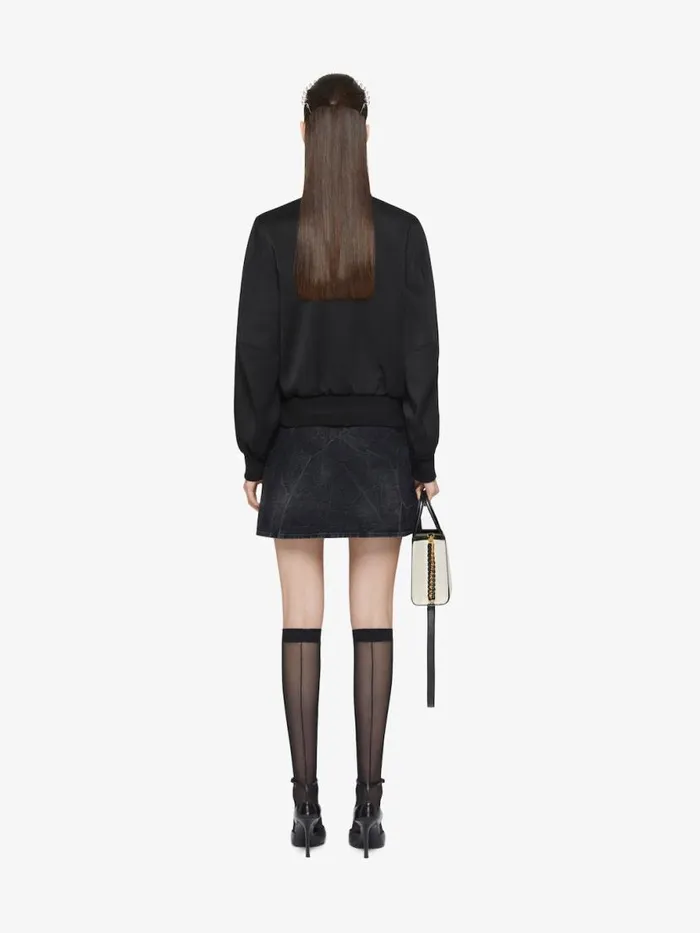 Women Skirts Givenchy Voyou Wrap Mini Skirt In Denim Black