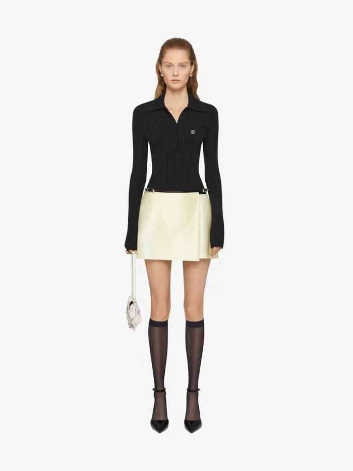 Women Skirts Givenchy Voyou Wrap Mini Skirt In Silk Satin Duchesse Butter
