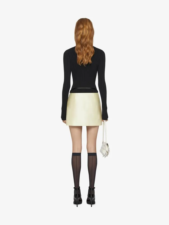 Women Skirts Givenchy Voyou Wrap Mini Skirt In Silk Satin Duchesse Butter