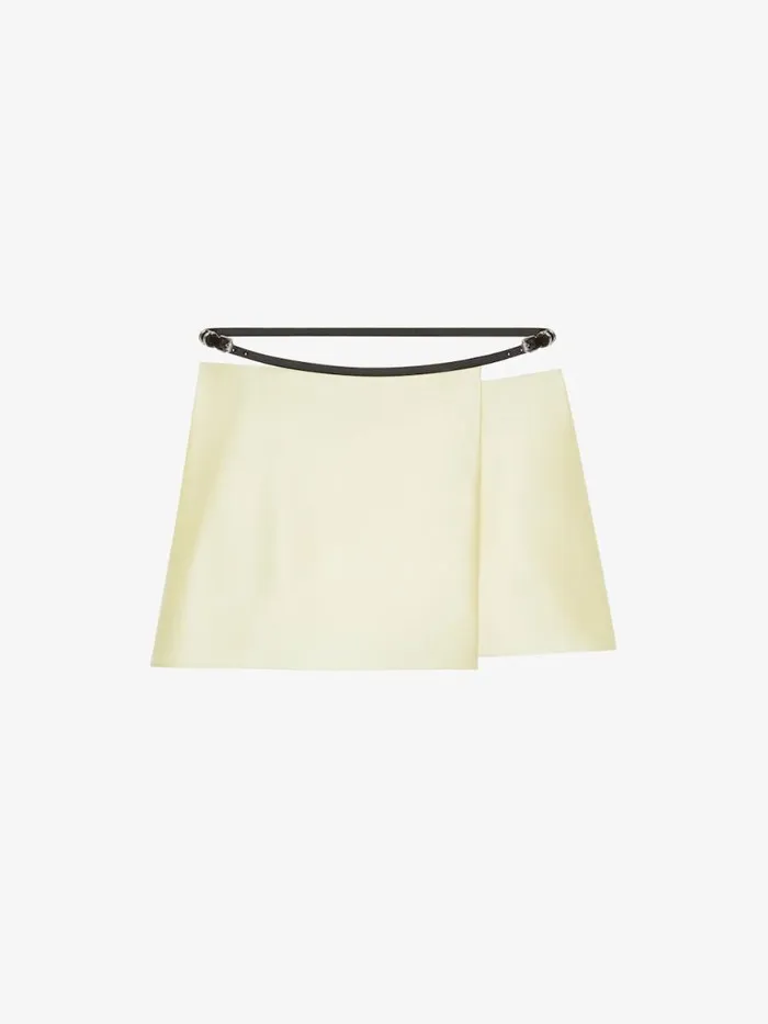 Women Skirts Givenchy Voyou Wrap Mini Skirt In Silk Satin Duchesse Butter