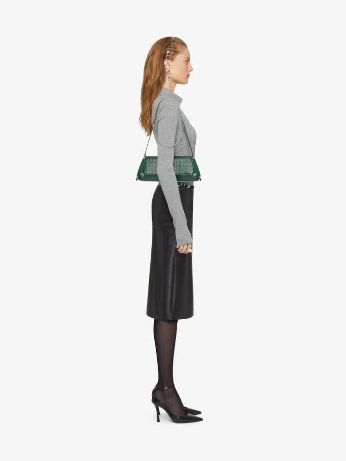 Women Skirts Givenchy Voyou Wrap Skirt In Leather Black