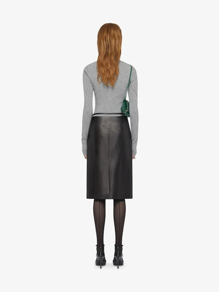 Women Skirts Givenchy Voyou Wrap Skirt In Leather Black