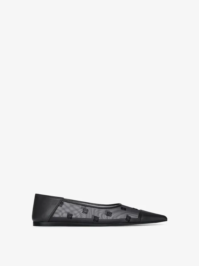 Women Slides and Sandals Givenchy Ballerina In 4G Mesh Black
