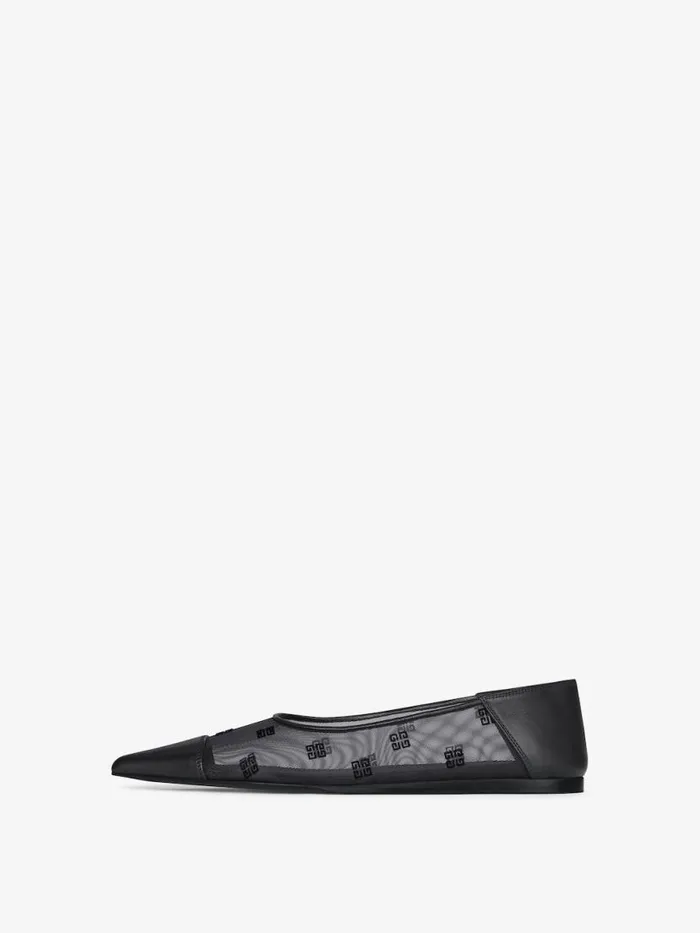 Women Slides and Sandals Givenchy Ballerina In 4G Mesh Black Women Slides and Sandals Givenchy Ballerina In 4G Mesh Black