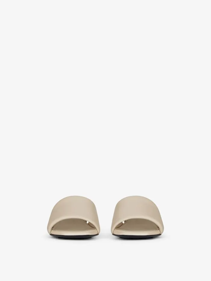 Women Slides and Sandals Givenchy G Cube Mules In Leather Natural Beige
