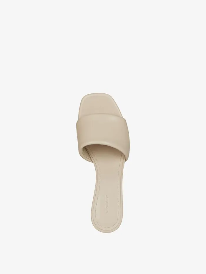 Women Slides and Sandals Givenchy G Cube Mules In Leather Natural Beige
