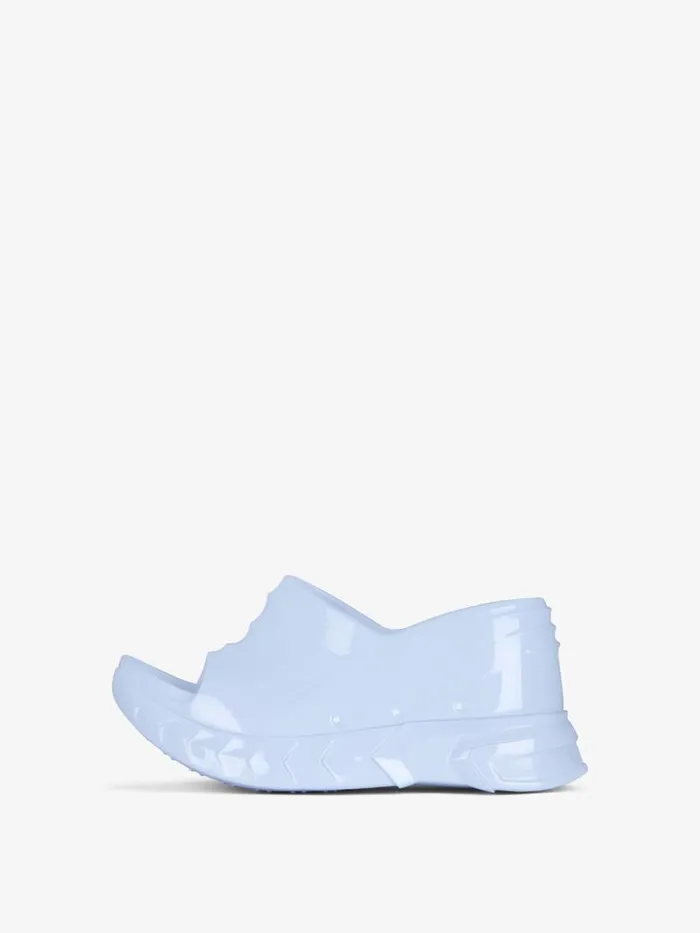 Women Slides and Sandals Givenchy Marshmallow Wedge Sandals In Rubber Cloud Blue Women Slides and Sandals Givenchy Marshmallow Wedge Sandals In Rubber Cloud Blue