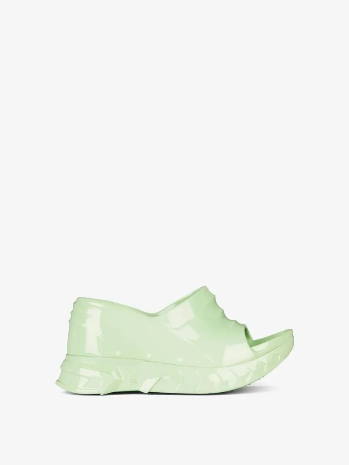Women Slides and Sandals Givenchy Marshmallow Wedge Sandals In Rubber Pistachio Women Slides and Sandals Givenchy Marshmallow Wedge Sandals In Rubber Pistachio