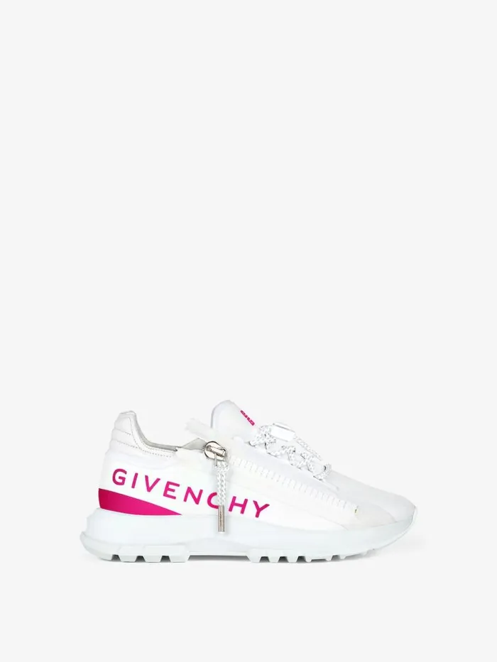 Women Sneakers Givenchy Spectre Runner Sneakers In Synthetic Fiber With Zip Whitefuchsia